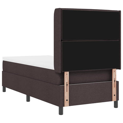 Letto a Sorgente LED Marrone Scuro 90 x 200 cm Tessuto | homemem39