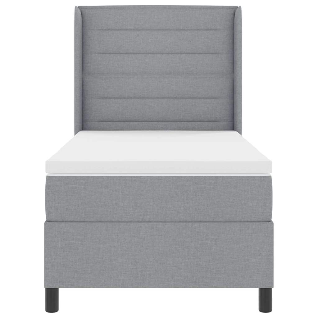 Letto a Sorgente LED Grigio chiaro 100 x 200 cm Tessuto | homemem39