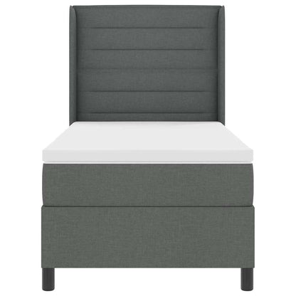 Letto a molle con materasso Grigio scuro 100 x 200 cm Tessuto