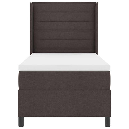 Letto a Sorgente LED Marrone Scuro 100 x 200 cm Tessuto | homemem39