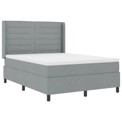 Letto a Sorgente LED Grigio chiaro 140 x 190 cm Tessuto