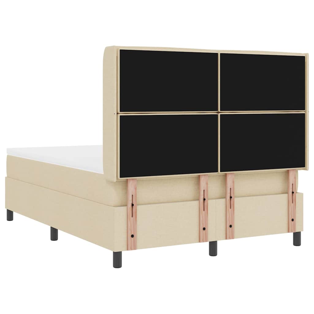 Letto a Sorgente LED con materasso Crema 140 x 190 cm Tessuto | homemem39