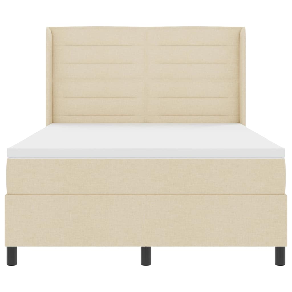 Letto a Sorgente LED con materasso Crema 140 x 190 cm Tessuto | homemem39
