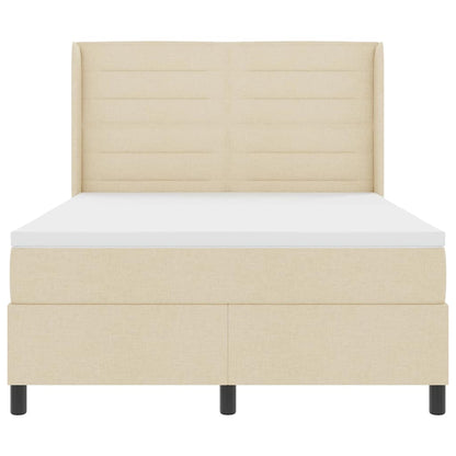 Letto a Sorgente LED con materasso Crema 140 x 190 cm Tessuto | homemem39