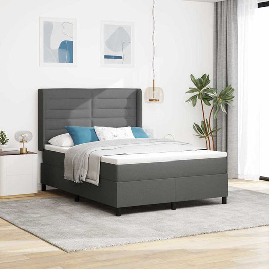 Letto a Sorgente LED Grigio scuro 140 x 200 cm Tessuto | homemem39
