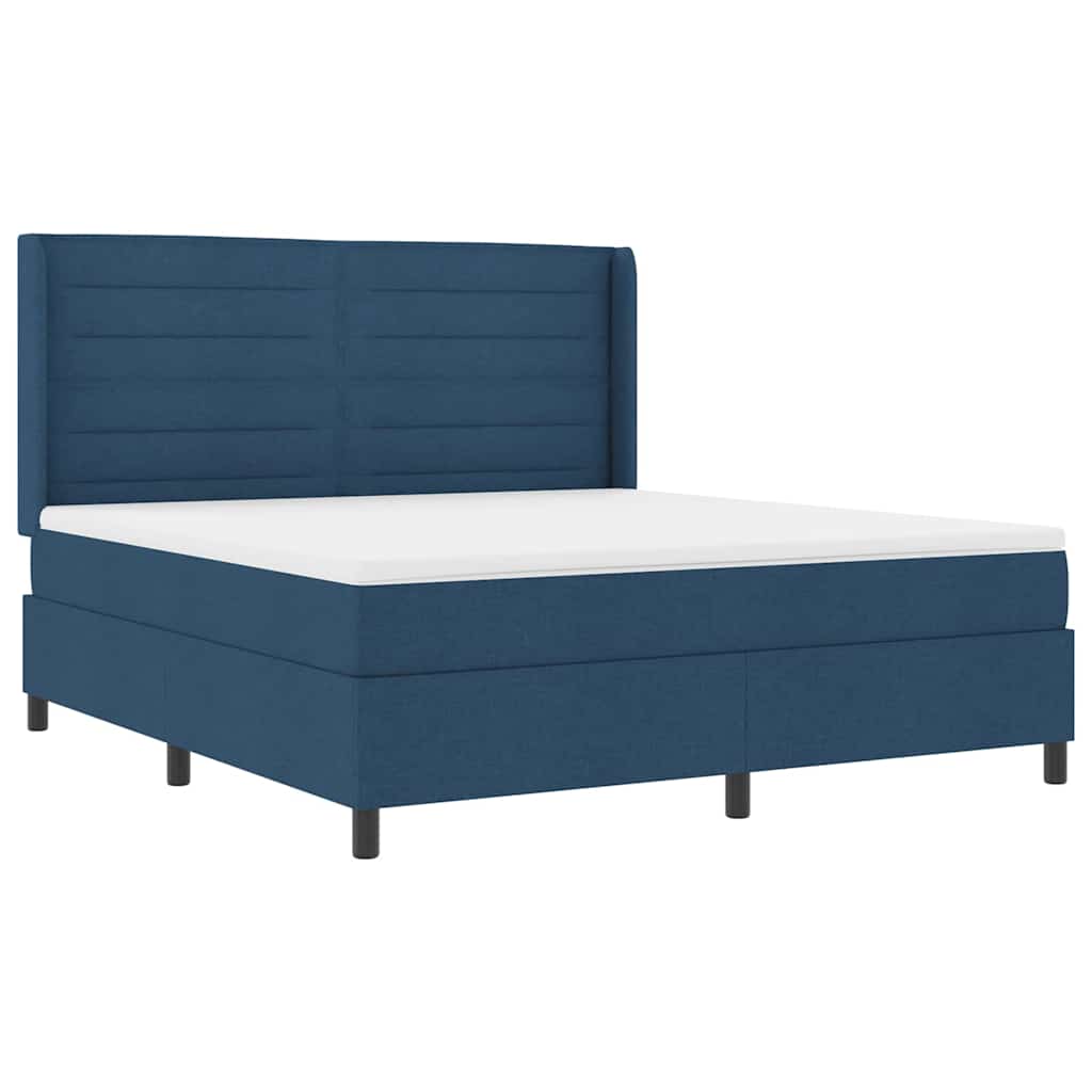 Letto a Sorgente LED con materasso Blu 180 x 200 cm Tessuto | homemem39