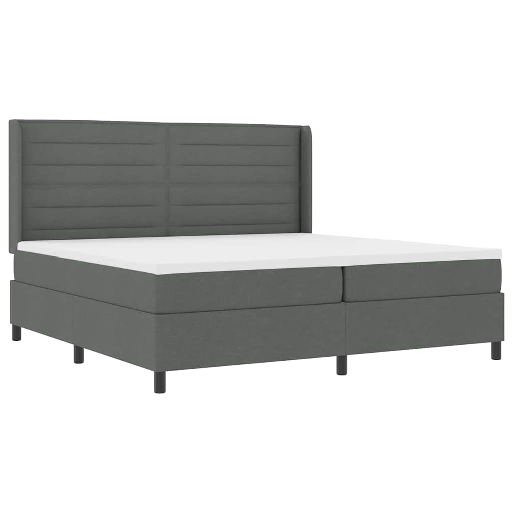 Letto a Sorgente LED Grigio scuro 200 x 200 cm Tessuto | homemem39