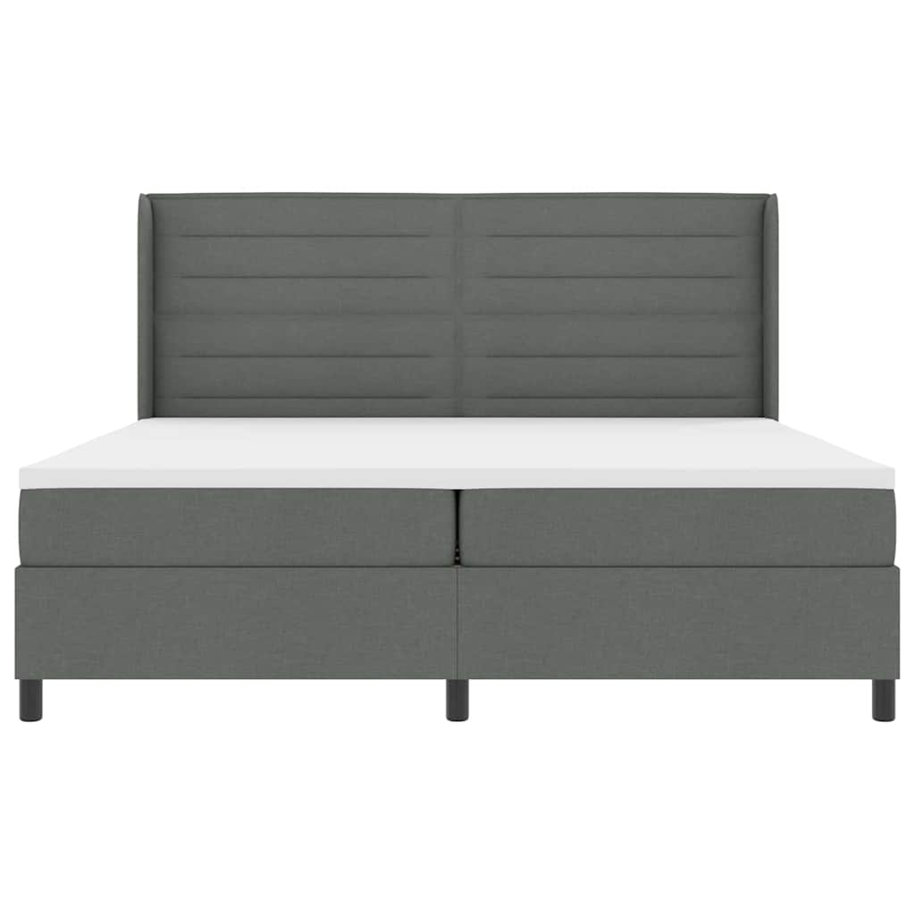 Letto a Sorgente LED Grigio scuro 200 x 200 cm Tessuto | homemem39