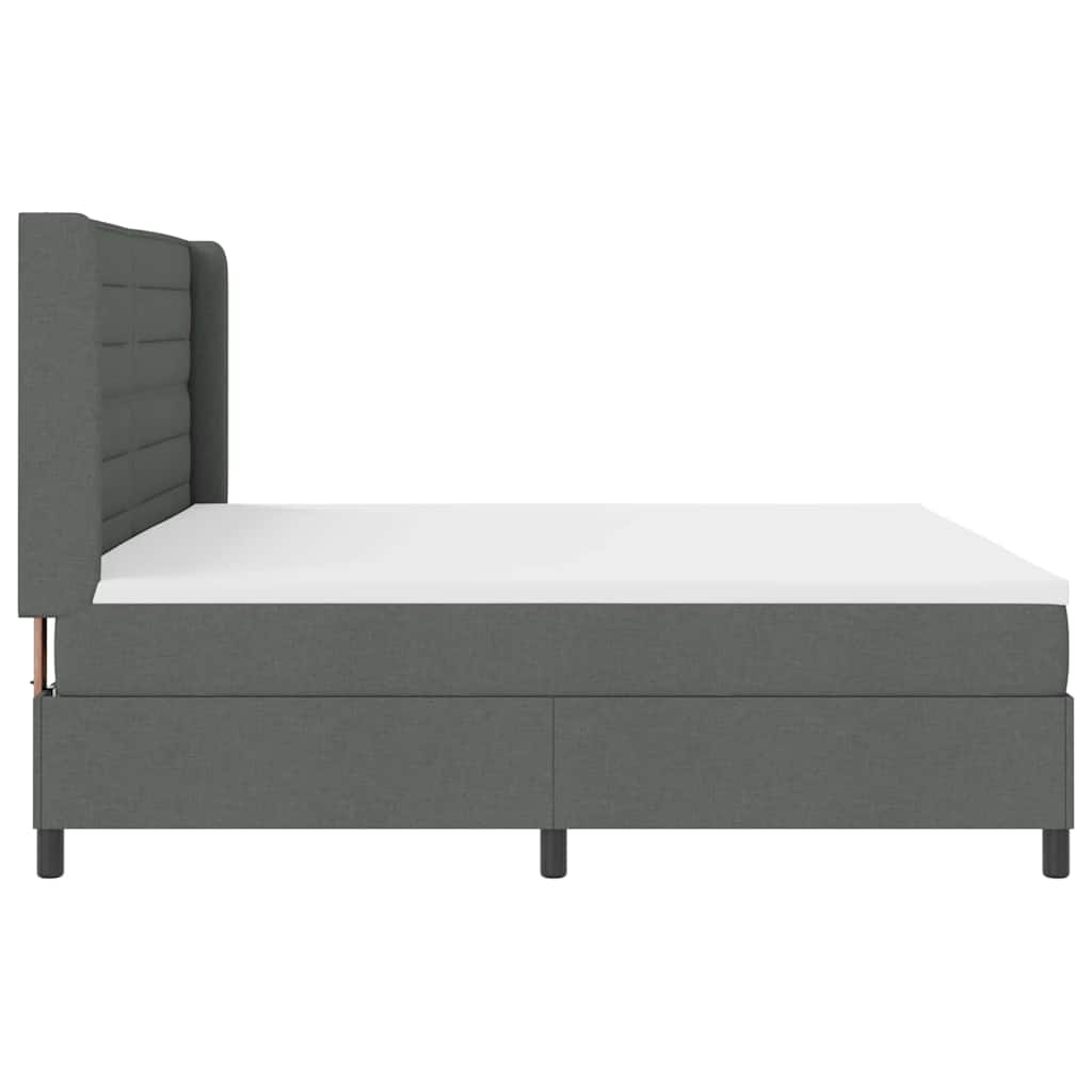 Letto a Sorgente LED Grigio scuro 200 x 200 cm Tessuto | homemem39