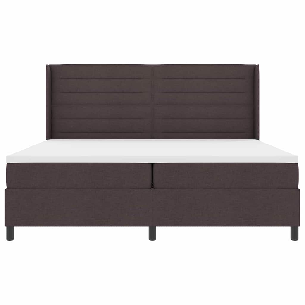 Letto a Sorgente LED Marrone Scuro 200 x 200 cm Tessuto | homemem39