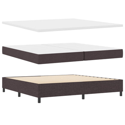 Letto a Sorgente LED Marrone Scuro 200 x 200 cm Tessuto | homemem39