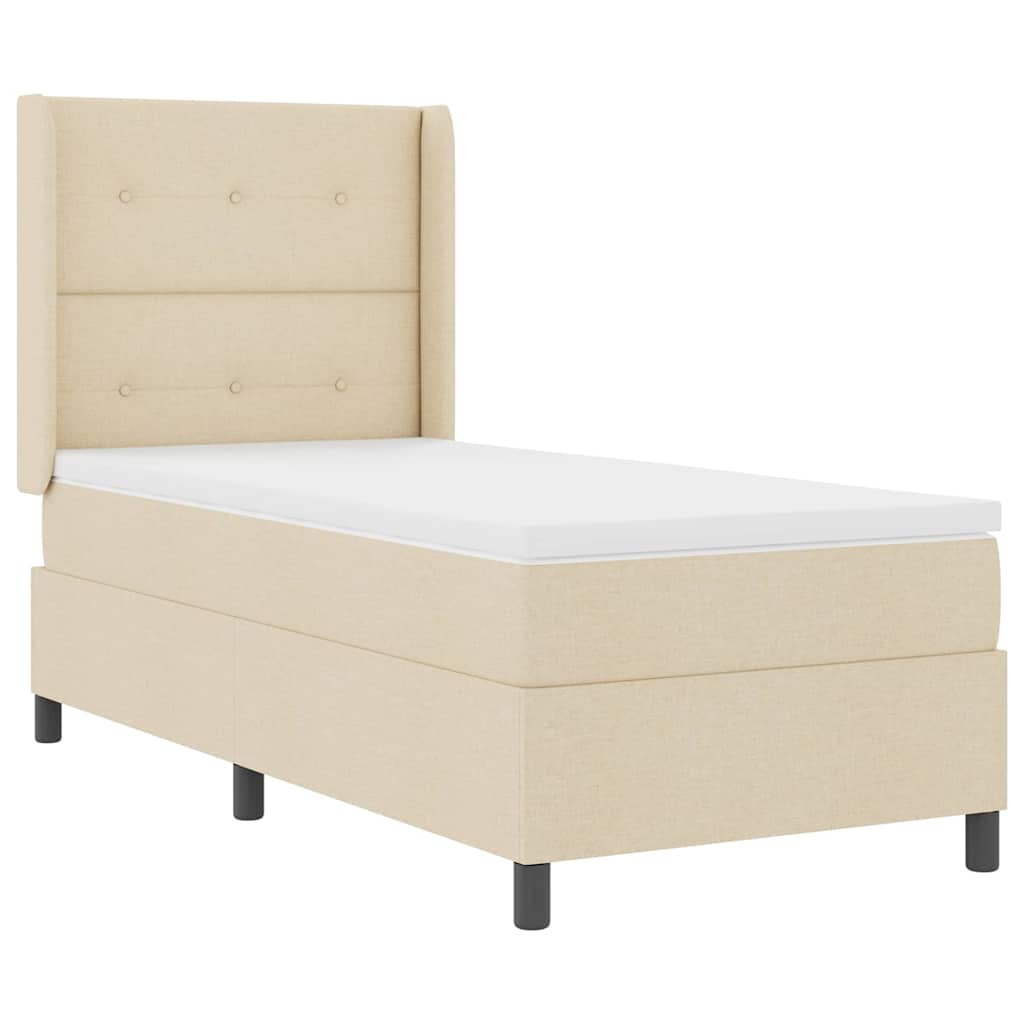 Letto a Sorgente LED con testiera Crema 80 x 200 cm Tessuto | homemem39