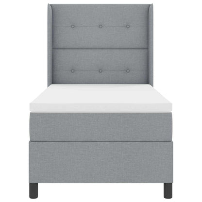 Letto a molle con materasso Grigio chiaro 100 x 200 cm Tessuto - homemem39