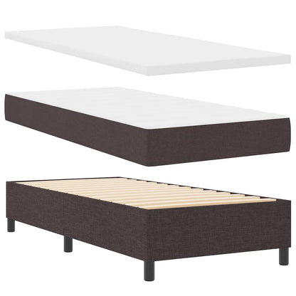 Letto a molle con materasso Marrone scuro 100 x 200 cm Tessuto