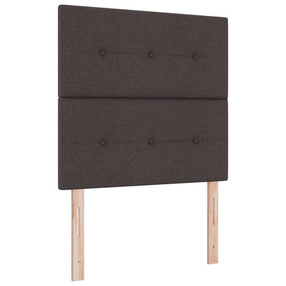 Letto a molle con materasso Marrone scuro 100 x 200 cm Tessuto