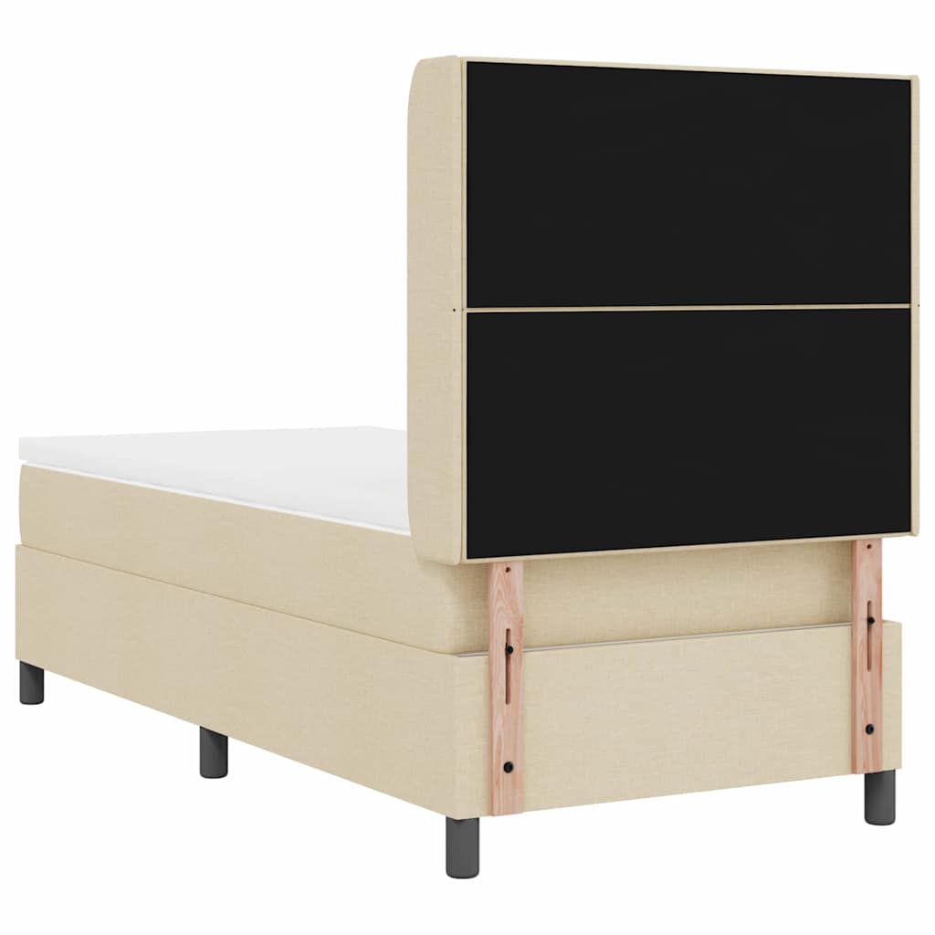 Letto a Sorgente LED con cuscino Crema 100 x 200 cm Tessuto | homemem39