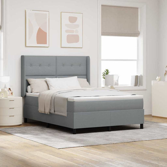 Letto a Sorgente LED Grigio chiaro 140 x 190 cm Tessuto | homemem39
