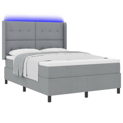 Letto a Sorgente LED Grigio chiaro 140 x 190 cm Tessuto | homemem39