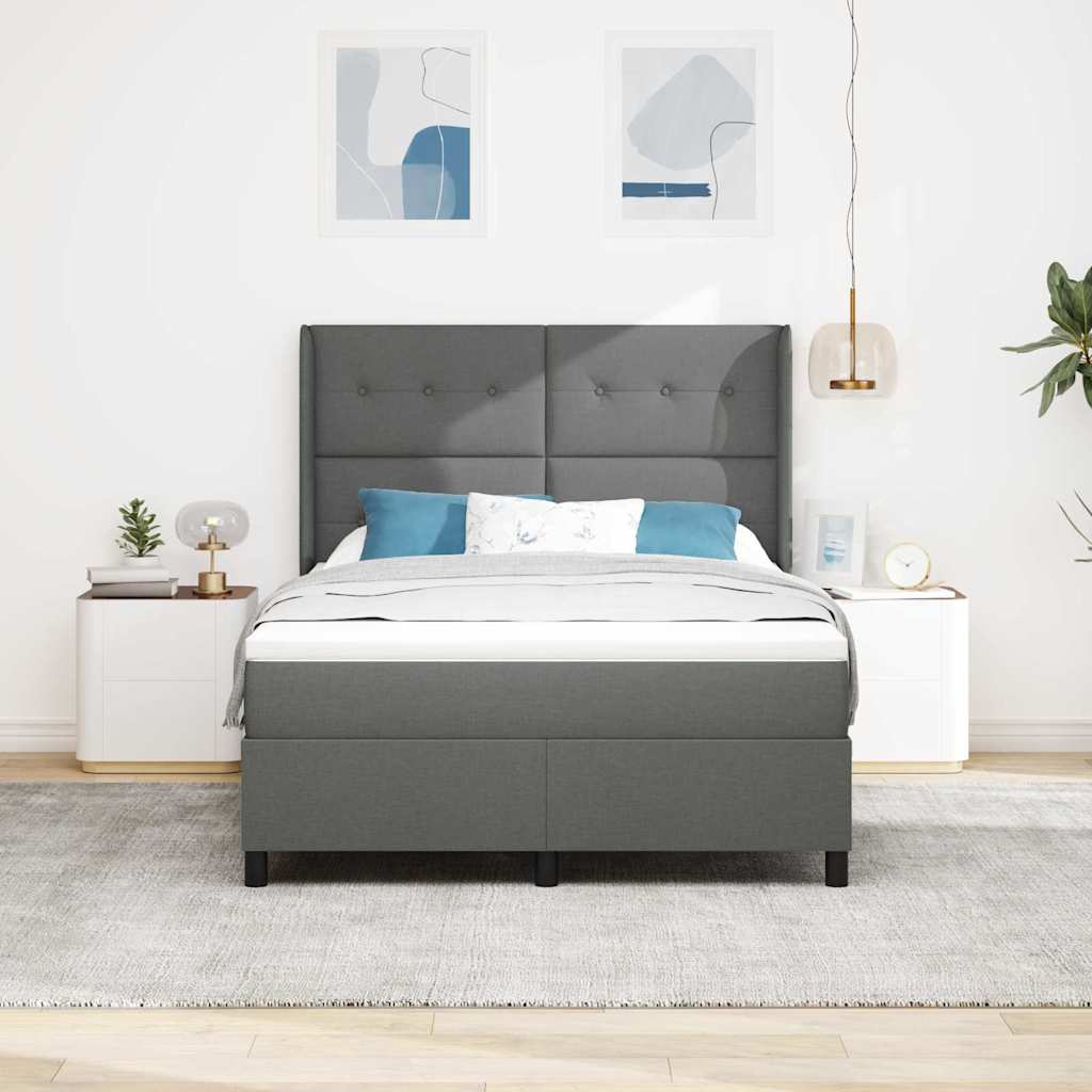 Letto a Sorgente LED Grigio scuro 140 x 190 cm Tessuto | homemem39