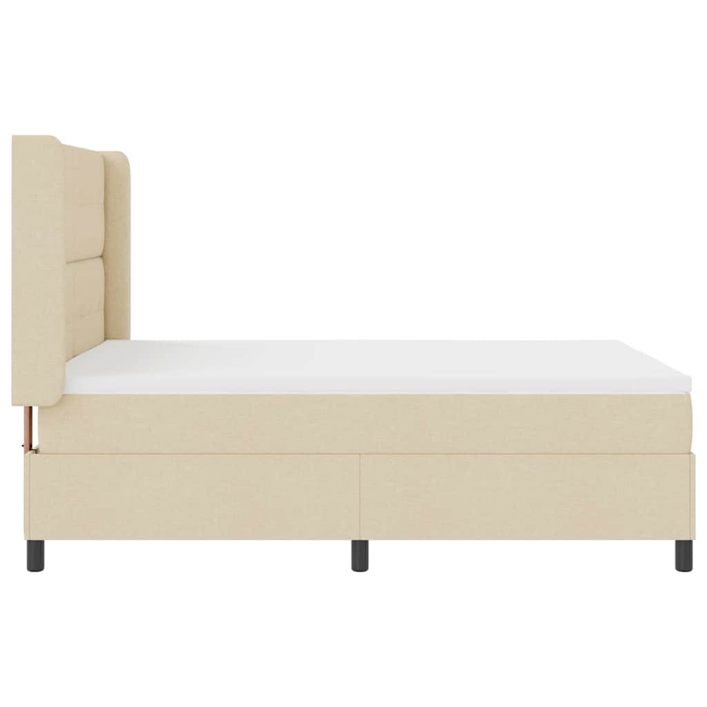Letto a Sorgente LED con testiera Crema 140 x 190 cm Tessuto | homemem39