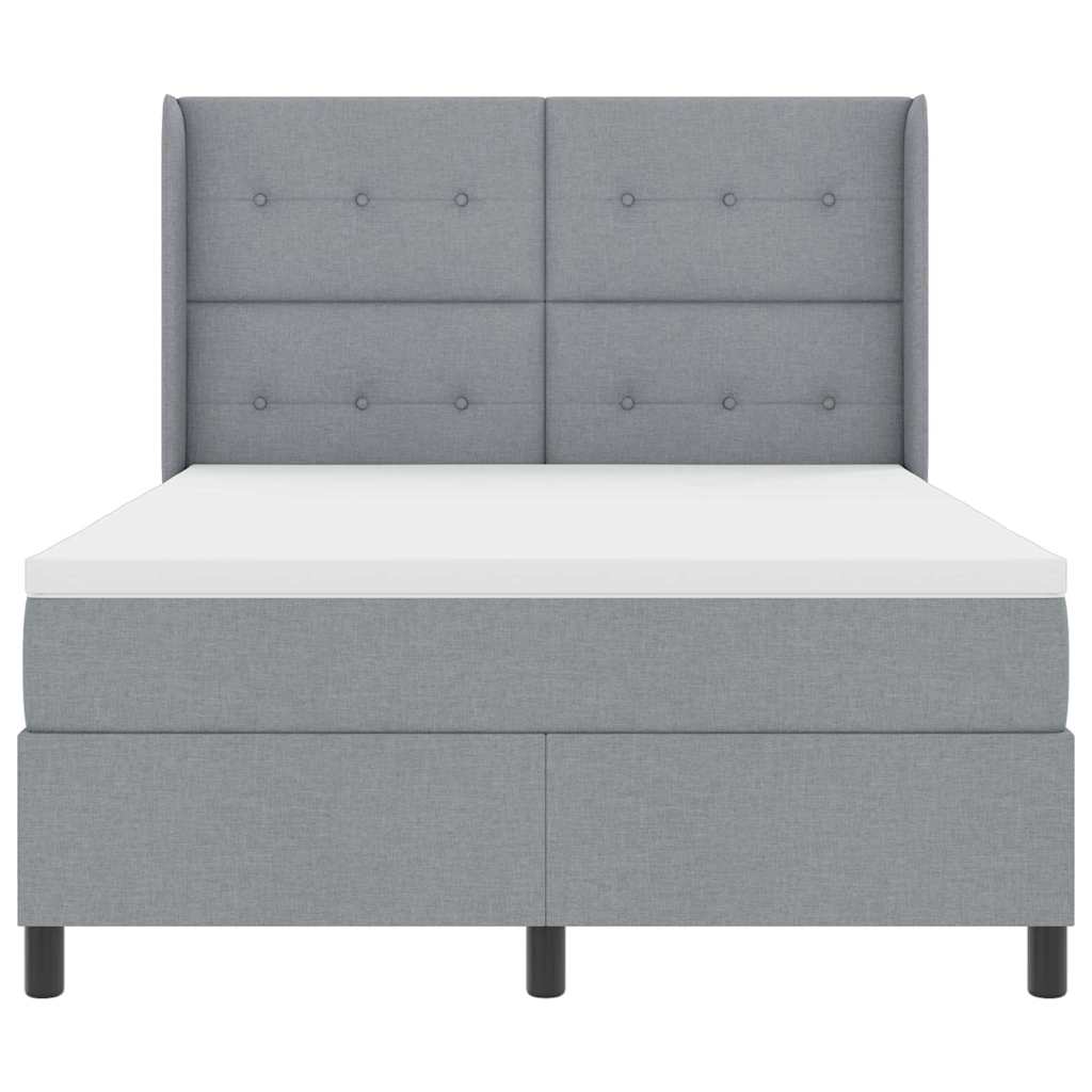 Letto a Sorgente LED Grigio chiaro 140 x 200 cm Tessuto | homemem39