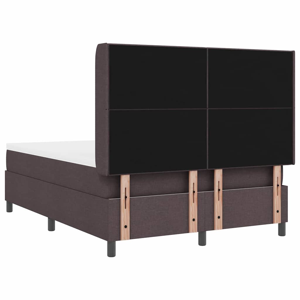 Letto a Sorgente LED Marrone Scuro 140 x 200 cm Tessuto | homemem39