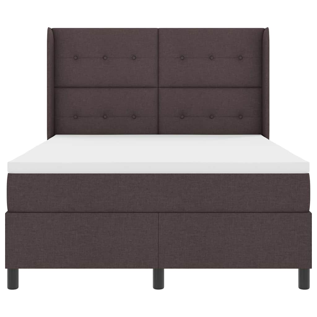 Letto a Sorgente LED Marrone Scuro 140 x 200 cm Tessuto | homemem39