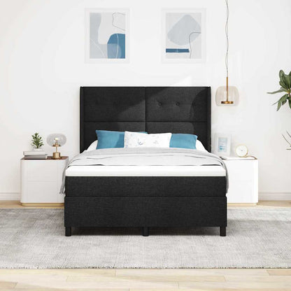 Letto a Sorgente LED con testiera Nero 160 x 200 cm Tessuto | homemem39
