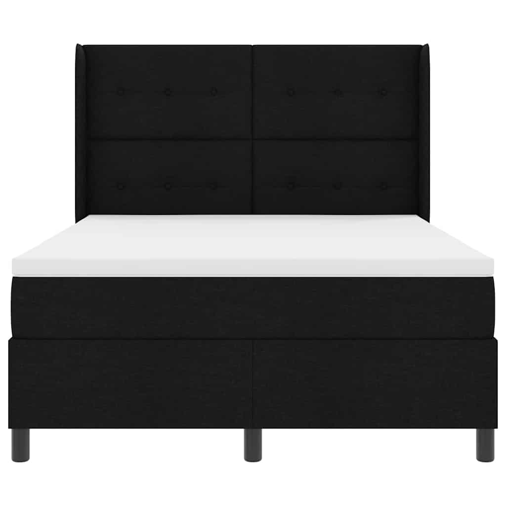 Letto a Sorgente LED con testiera Nero 160 x 200 cm Tessuto | homemem39