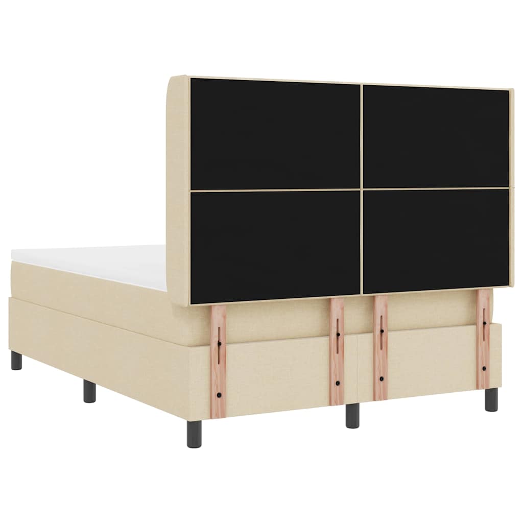 Letto a Sorgente LED con testiera Crema 160 x 200 cm Tessuto | homemem39