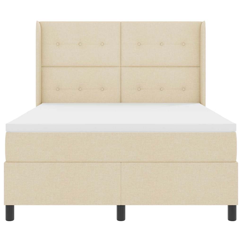Letto a Sorgente LED con testiera Crema 160 x 200 cm Tessuto | homemem39