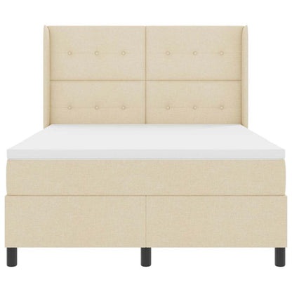 Letto a Sorgente LED con testiera Crema 160 x 200 cm Tessuto | homemem39