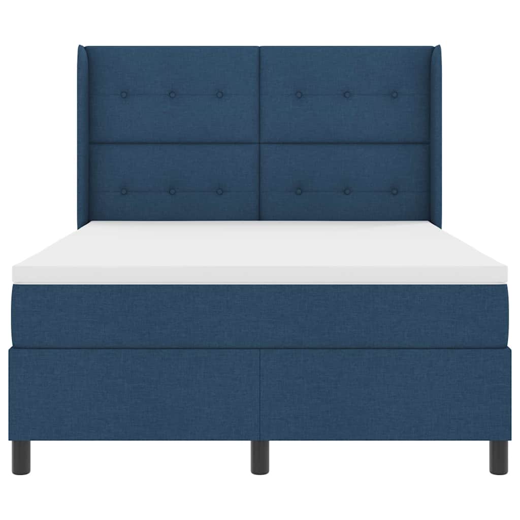 Letto a Sorgente LED con testiera Blu 160 x 200 cm Tessuto | homemem39