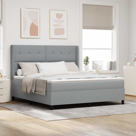 Letto a Sorgente LED Grigio chiaro 180 x 200 cm Tessuto | homemem39