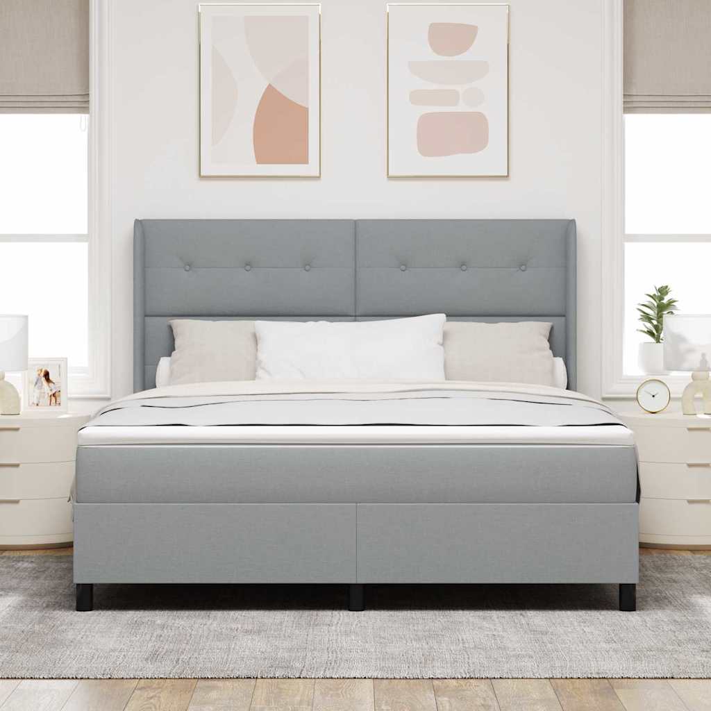 Letto a Sorgente LED Grigio chiaro 180 x 200 cm Tessuto | homemem39