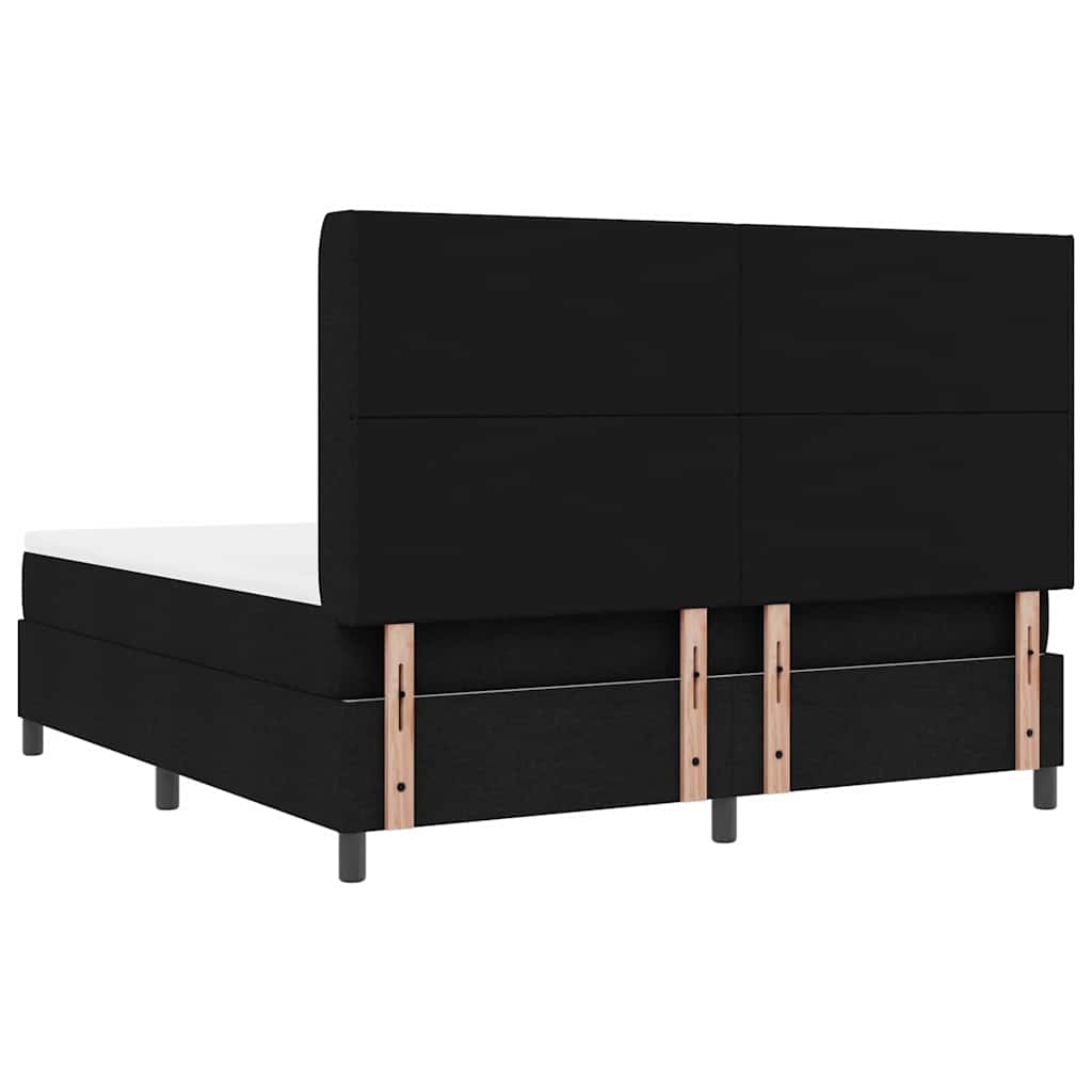 Letto a Sorgente LED con testiera Nero 180 x 200 cm Tessuto | homemem39