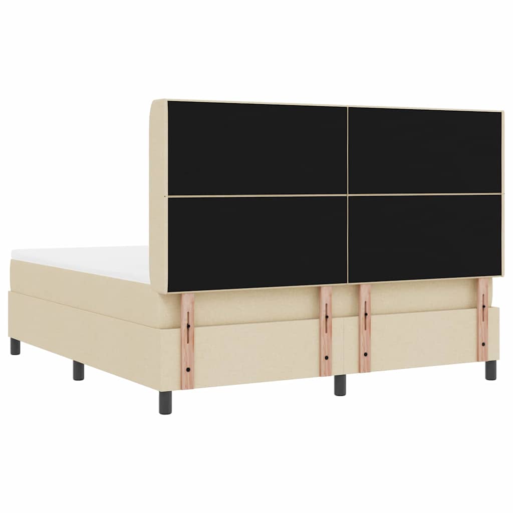 Letto a Sorgente LED con testiera Crema 180 x 200 cm Tessuto | homemem39
