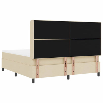 Letto a Sorgente LED con testiera Crema 180 x 200 cm Tessuto | homemem39
