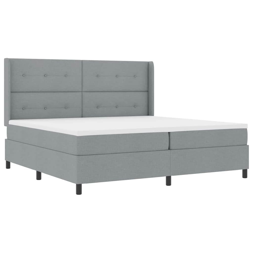 Letto a molle con materasso Grigio chiaro 200 x 200 cm Tessuto - homemem39
