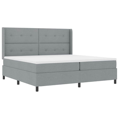 Letto a molle con materasso Grigio chiaro 200 x 200 cm Tessuto - homemem39