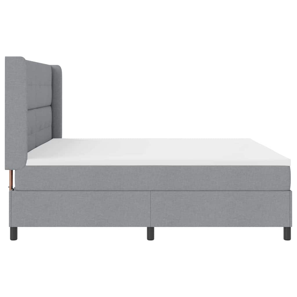 Letto a molle con materasso Grigio chiaro 200 x 200 cm Tessuto - homemem39