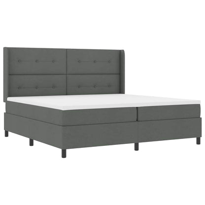 Letto a molle con materasso Grigio scuro 200 x 200 cm Tessuto