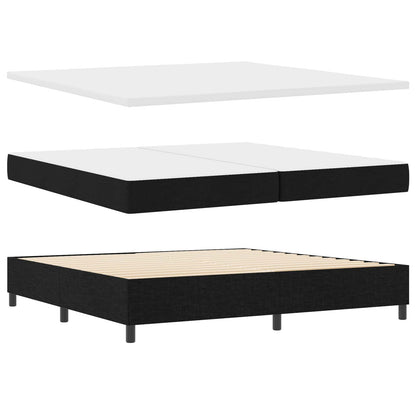 Letto a Sorgente LED con testiera Nero 200 x 200 cm Tessuto | homemem39