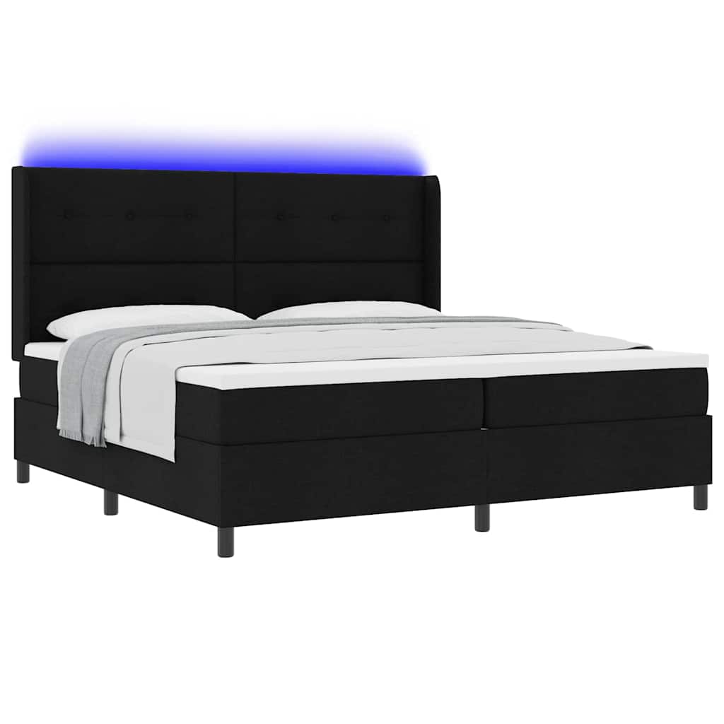 Letto a molle con materasso Nero 200 x 200 cm Tessuto - homemem39