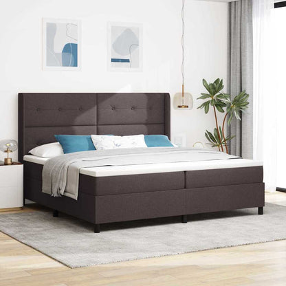 Letto a Sorgente LED Marrone Scuro 200 x 200 cm Tessuto | homemem39