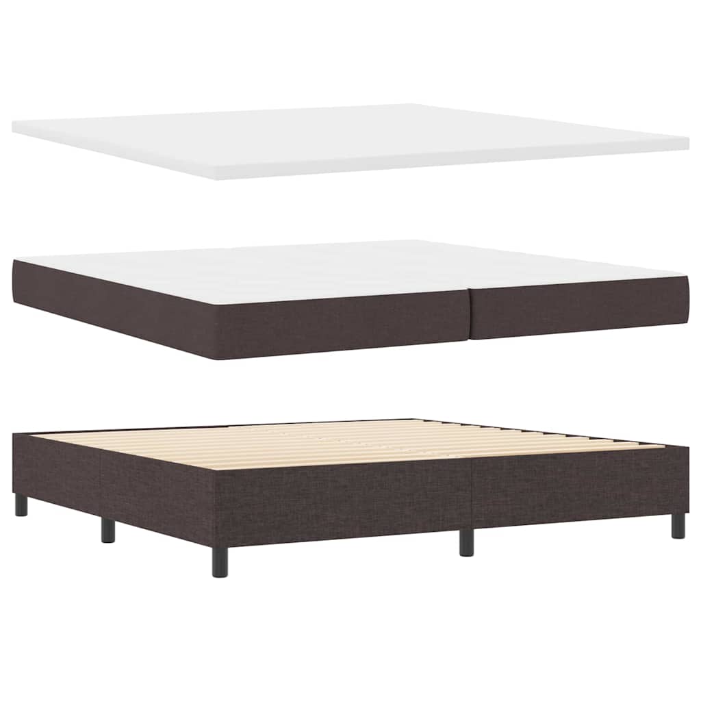 Letto a Sorgente LED Marrone Scuro 200 x 200 cm Tessuto | homemem39