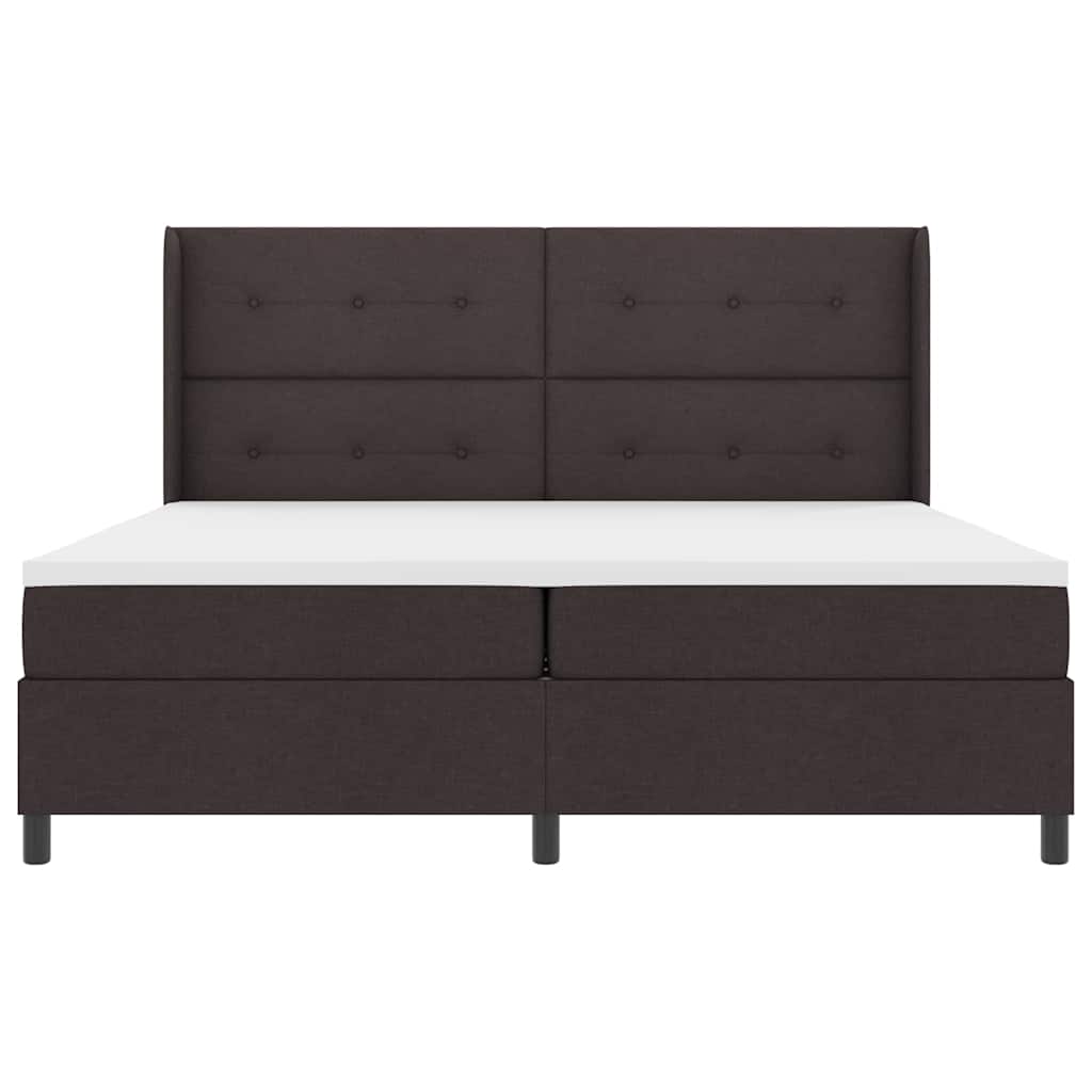 Letto a Sorgente LED Marrone Scuro 200 x 200 cm Tessuto | homemem39