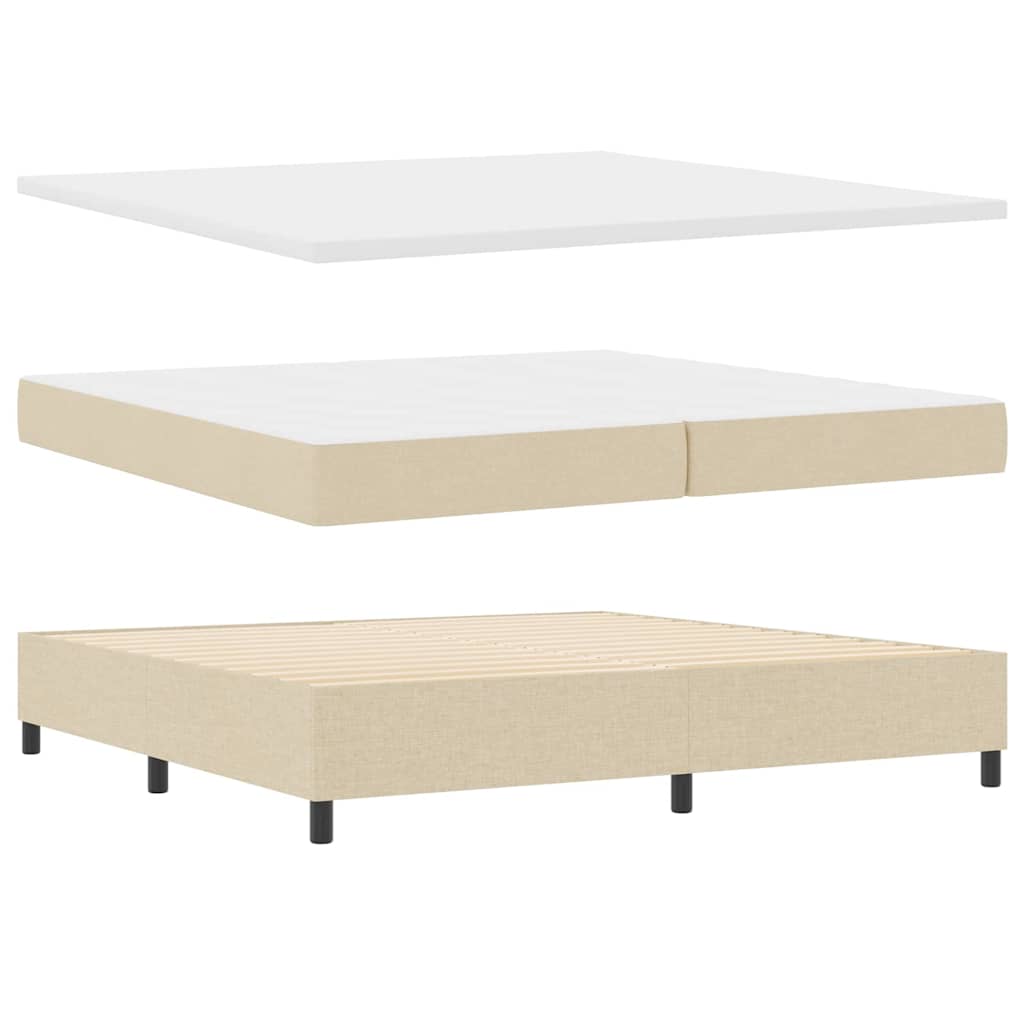 Letto a Sorgente LED con testiera Crema 200 x 200 cm Tessuto | homemem39