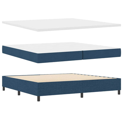 Letto a Sorgente LED con testiera Blu 200 x 200 cm Tessuto | homemem39