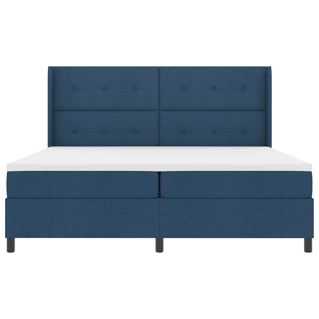 Letto a Sorgente LED con testiera Blu 200 x 200 cm Tessuto | homemem39